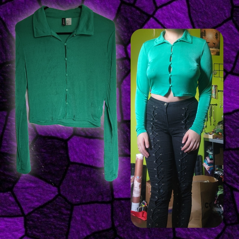 Emerald Collared Top